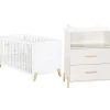 Pack duo Joy naturel lit bébé évolutif et commode à langer