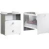 Pack duo lit bébé têtes panneaux et commode à langer New Nao