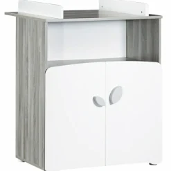 Pack duo lit bébé têtes panneaux et commode à langer New Leaf