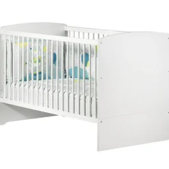 Pack duo lit bébé évolutif Little Big Bed blanc et commode à langer étoile New Basic