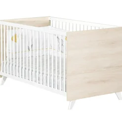 Pack duo Scandi naturel lit bébé évolutif et commode à langer