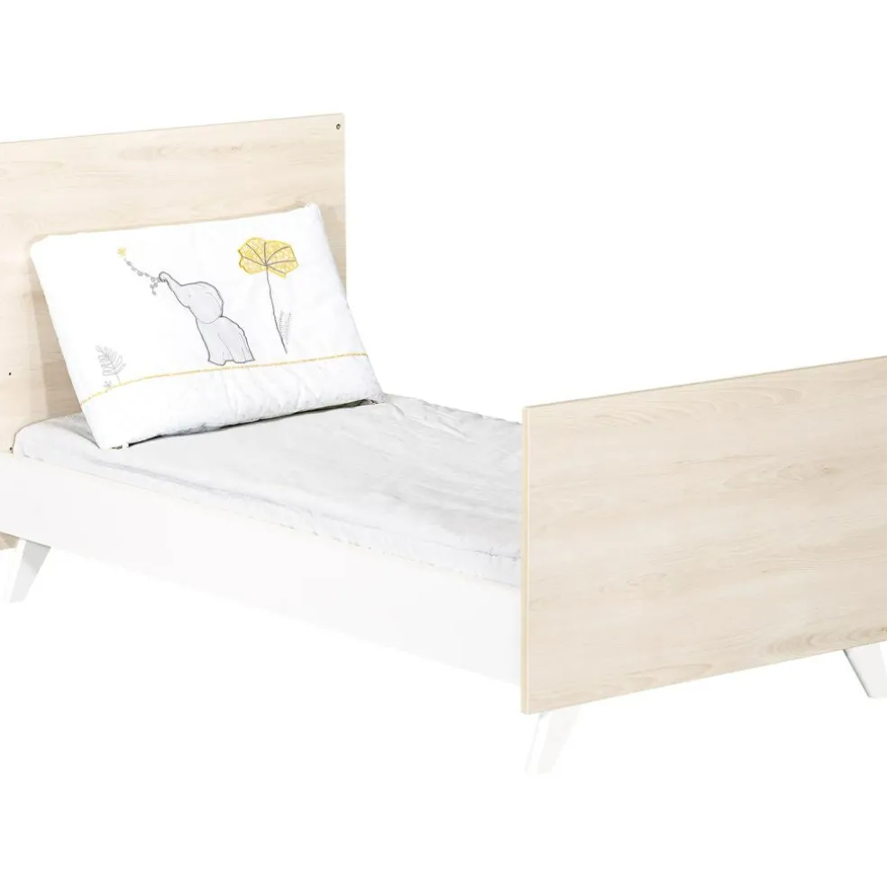 Pack duo Scandi naturel lit bébé évolutif et commode à langer