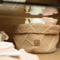 Panier de rangement Check Knit Biscuit (14 x 18 cm)