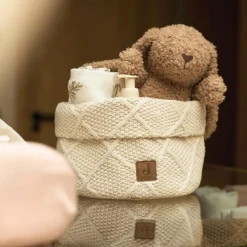 Panier de rangement Check Knit Oatmeal (14 x 18 cm)