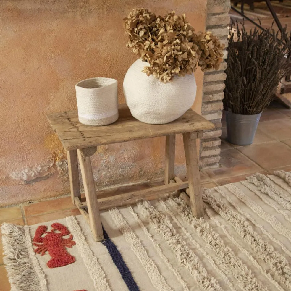 Panier de rangement en coton My Little Ones ivoire (15 x 15 x 15 cm)