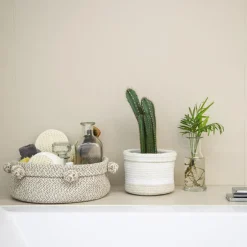 Panier de rangement en coton My Little Ones ivoire (15 x 15 x 15 cm)