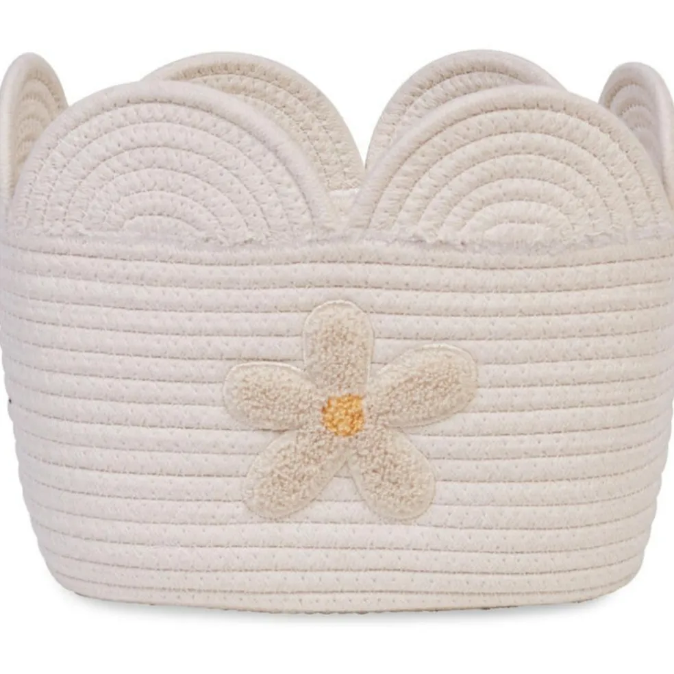 Panier de rangement Fleur écru (30 x 20 cm)