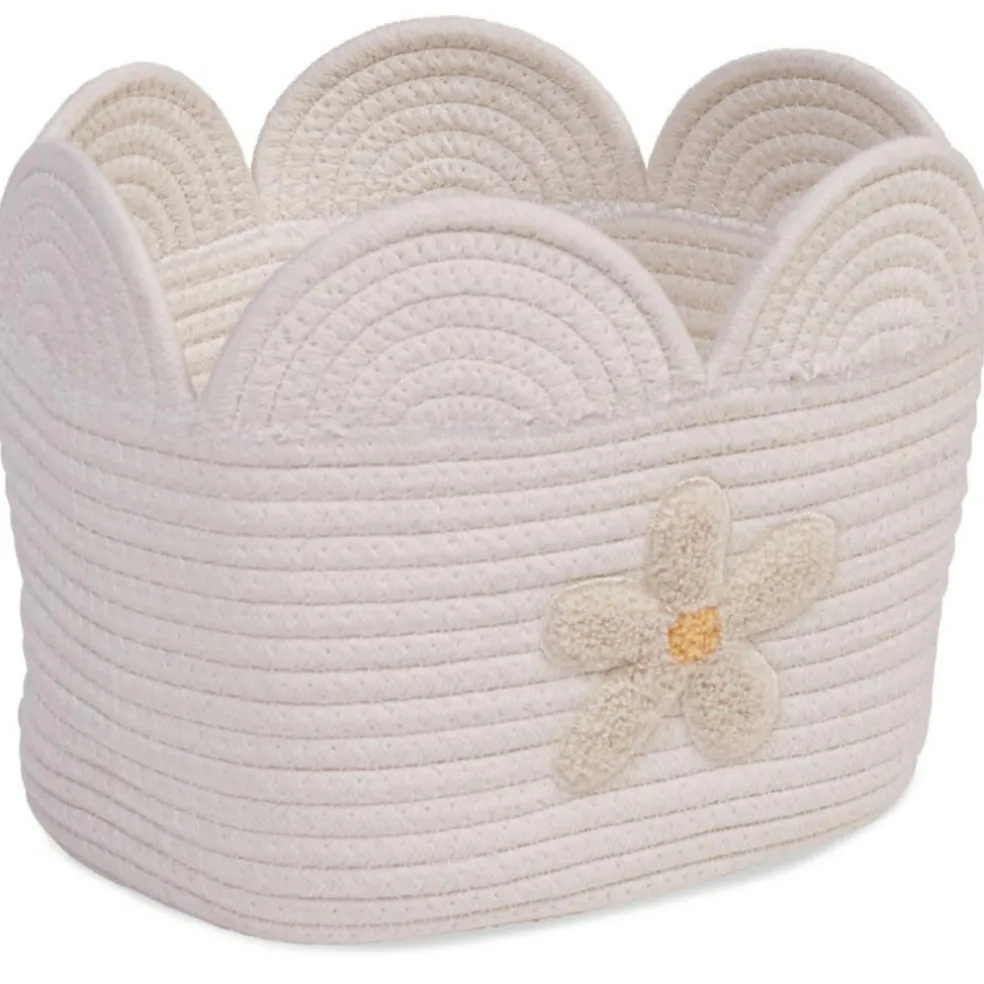 Panier de rangement Fleur écru (30 x 20 cm)