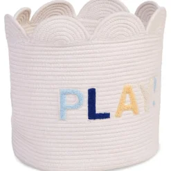 Panier de rangement Fleur écru (35 x 35 cm)