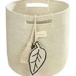 Panier de rangement Leaf en coton naturel (30 x 30 cm)