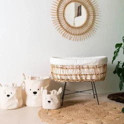 Panier de rangement Teddy écru (30 x 30 cm)