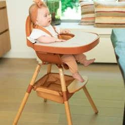 Panier effet cuir nude pour chaise haute Evolu