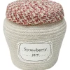 Panier pot de confiture de fraise