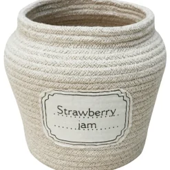 Panier pot de confiture de fraise