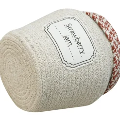 Panier pot de confiture de fraise