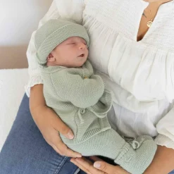 Pantalon en maille Vert Olive (0-1 mois)