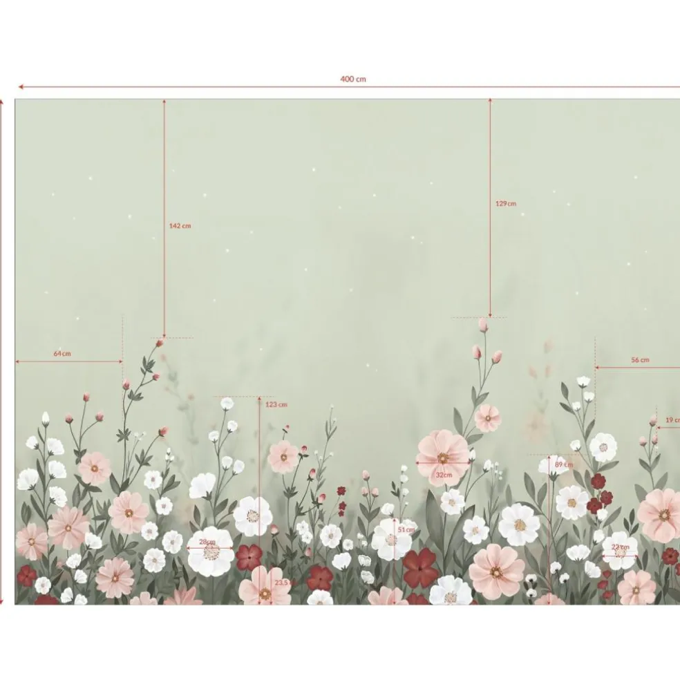 Papier peint décor XL Jardin fleuri