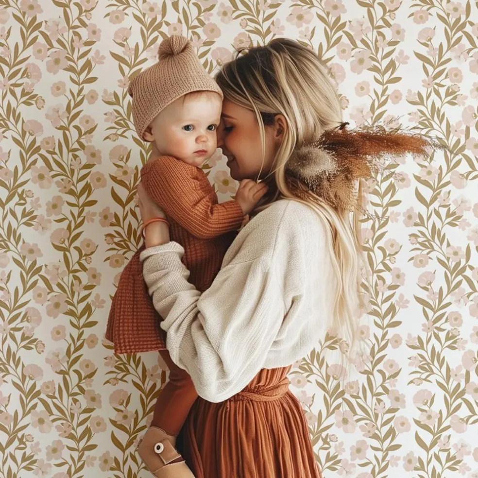 Papier peint Guirlandes de fleurs (50 cm x 10 m)