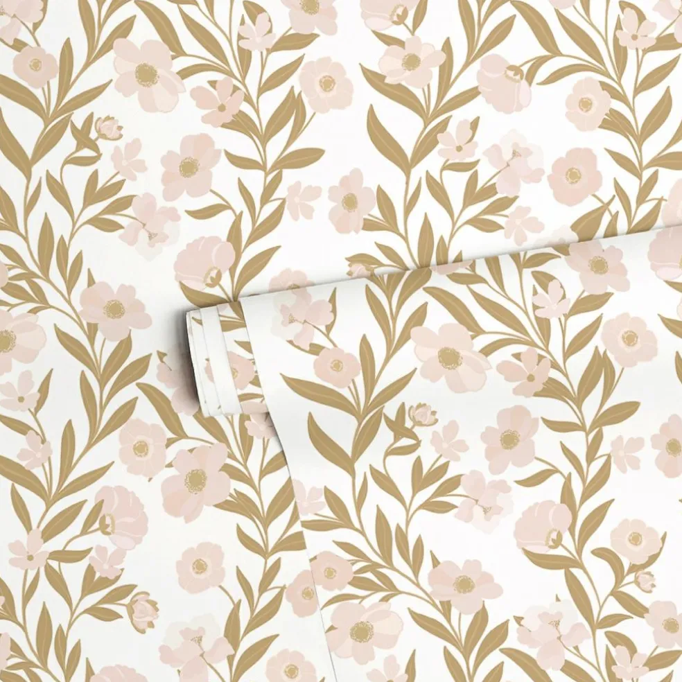 Papier peint Guirlandes de fleurs (50 cm x 10 m)