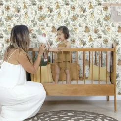 Papier peint intissé Amis de la forêt beige (10 m)