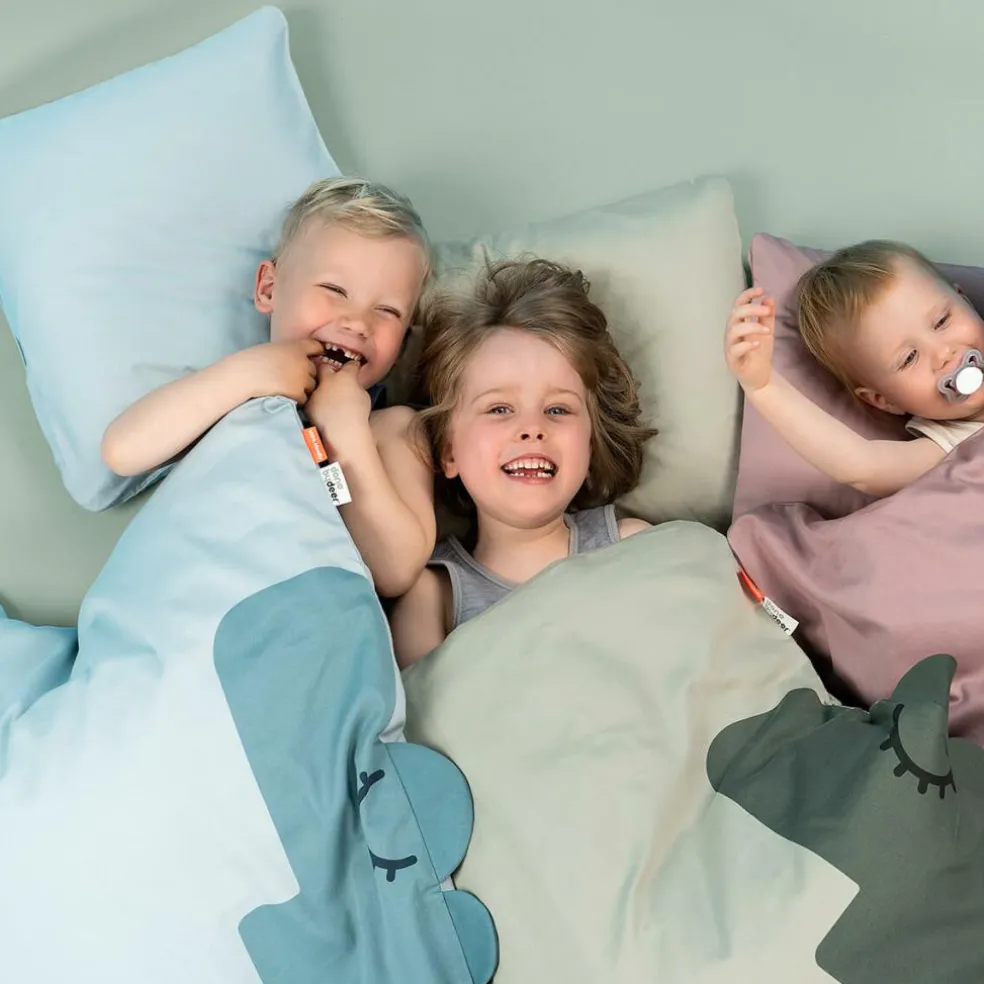 Parure de berceau en coton biologique Sleepy Croco Rose (70 x 100 cm)