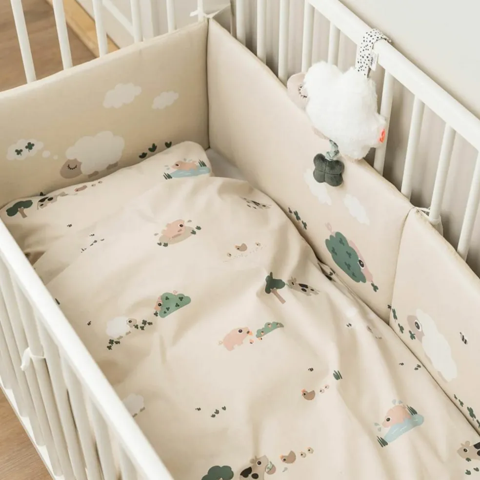 Parure de lit junior Tiny farm Sable (100 x 140 cm)
