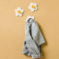 Patères murales Fleur Blanches (3 pièces)