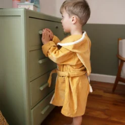 Peignoir chat caramel personnalisable (2-4 ans)