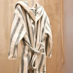Peignoir en éponge Stripe Sea Green (3-4 ans)