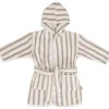 Peignoir en éponge Stripe Olive Green (3-4 ans)