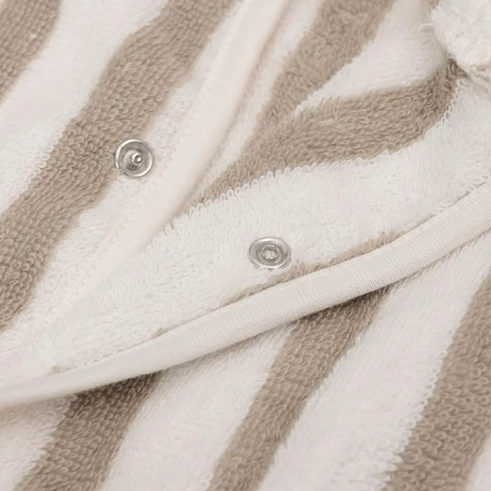 Peignoir en éponge Stripe Olive Green (3-4 ans)