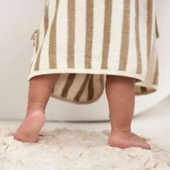 Peignoir en éponge Stripe Olive Green (3-4 ans)