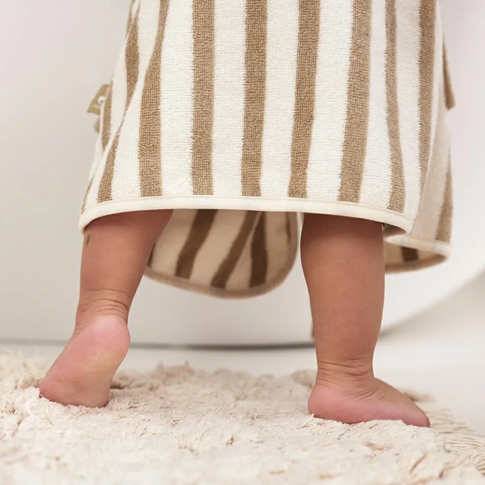 Peignoir en éponge Stripe Olive Green (3-4 ans)