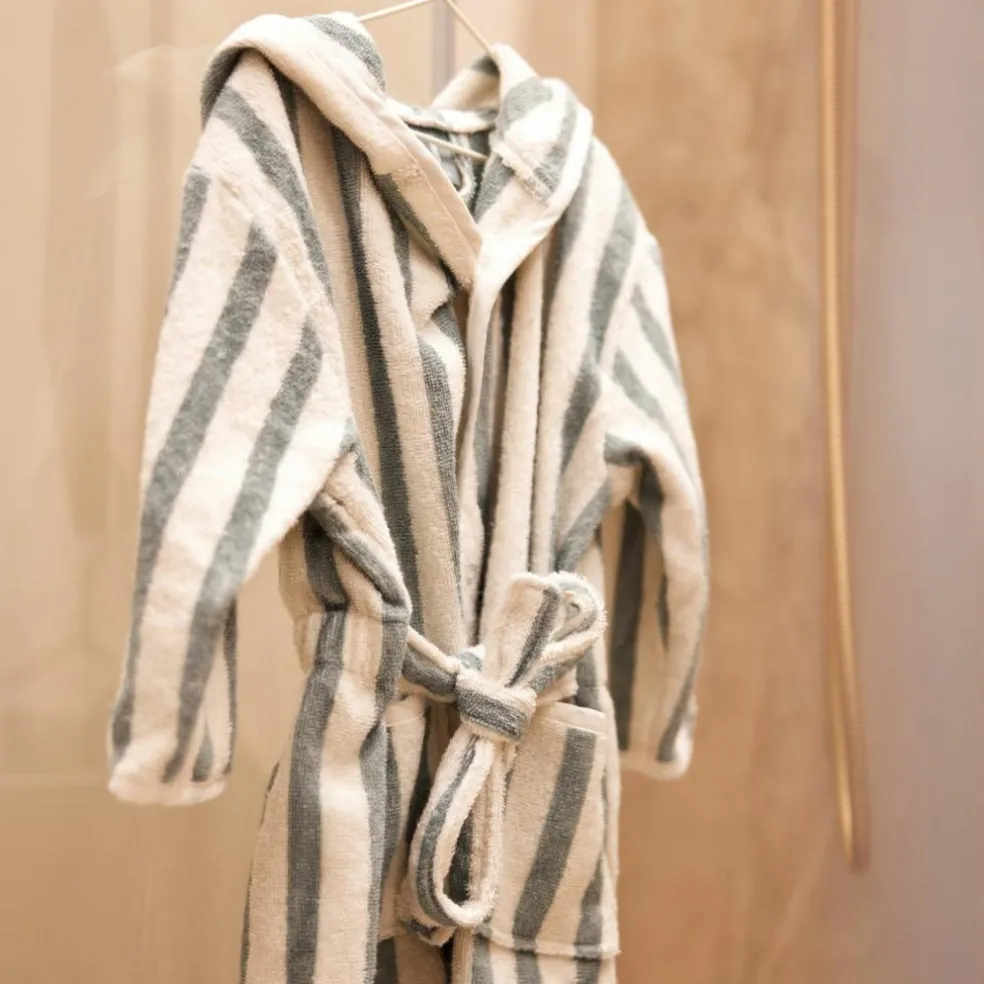 Peignoir en éponge Stripe Sea Green (1-2 ans)