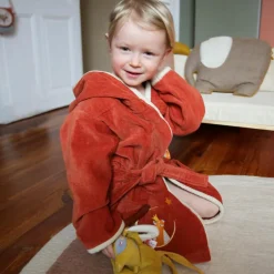 Peignoir panda roux terracotta personnalisable (2-4 ans)