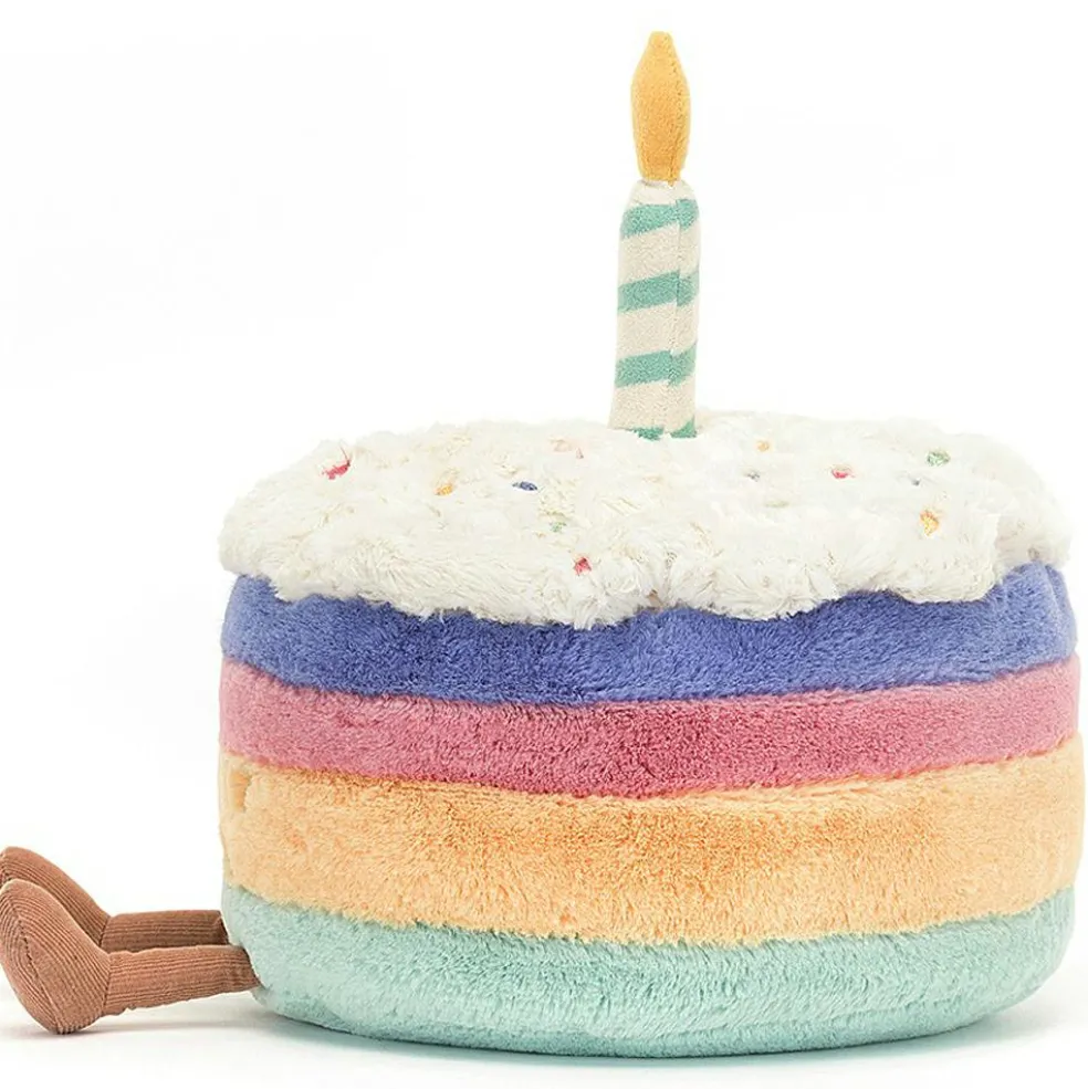 Peluche Amuseable Gâteau d'anniversaire arc-en-ciel (26 cm)