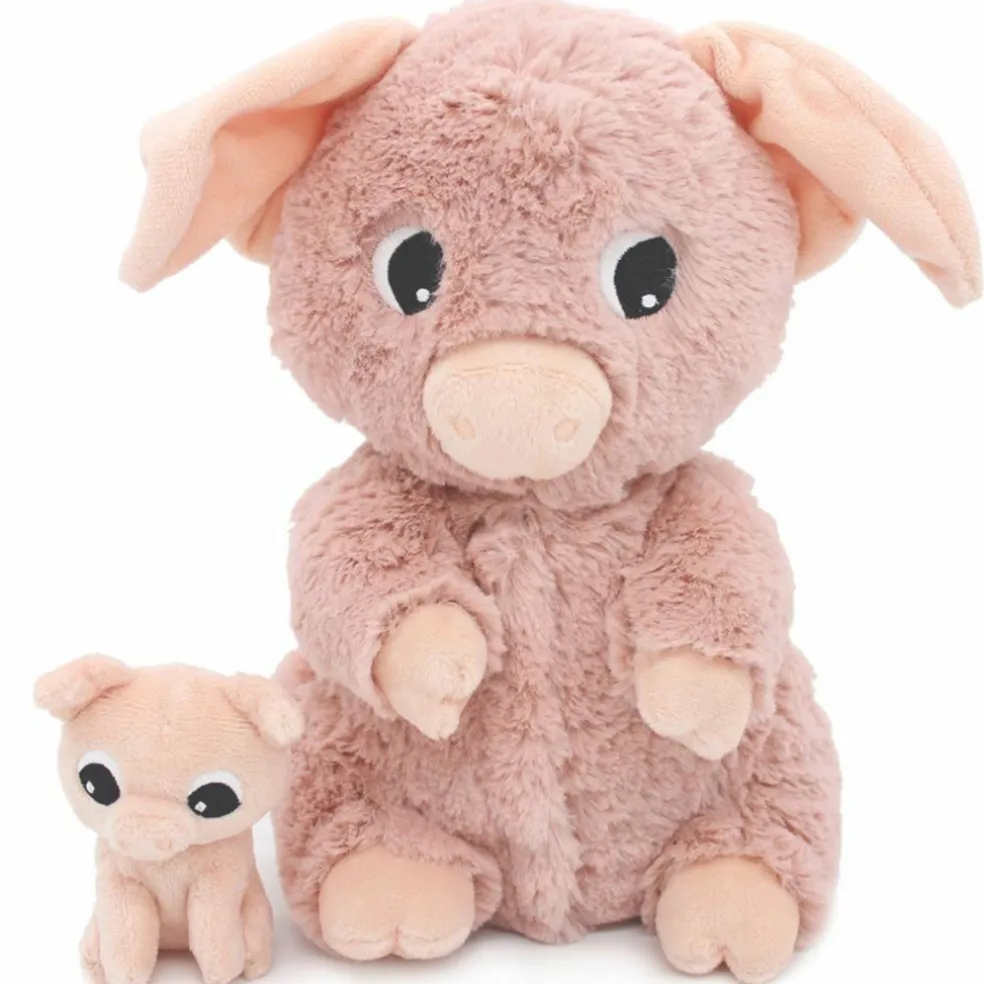 Peluche Barbekiou maman et bébé Les Ptipotos Rose (25 cm)