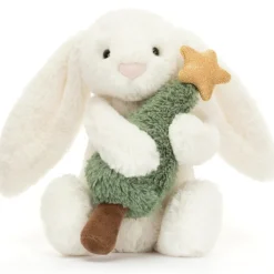 Peluche Bashful Lapin avec sapin de Noël (18 cm)