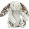 Peluche Bashful Lapin en fleurs Gris (18 cm)
