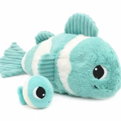 Peluche Bigou maman et bébé Les Ptipotos Aqua (38 cm)