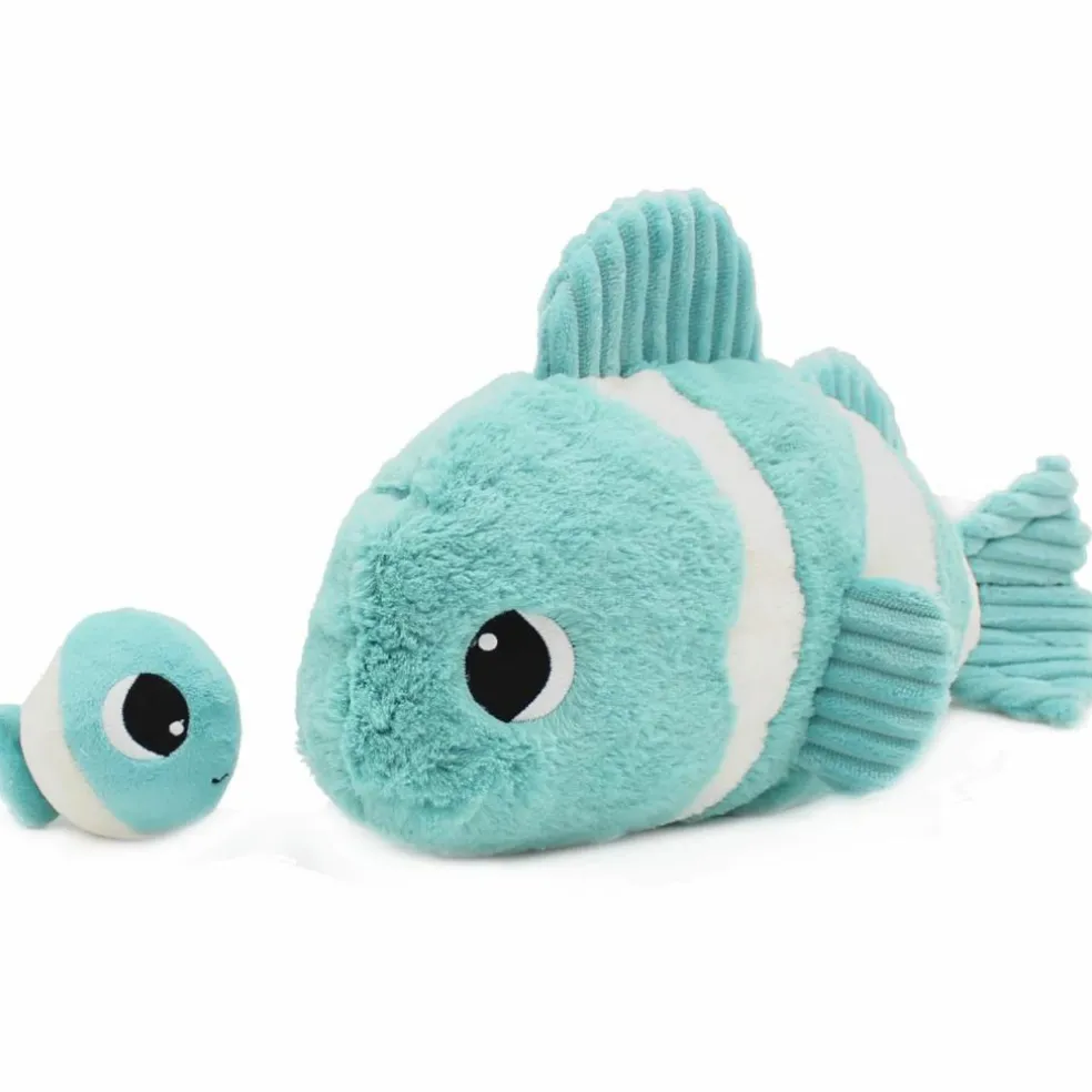 Peluche Bigou maman et bébé Les Ptipotos Aqua (38 cm)