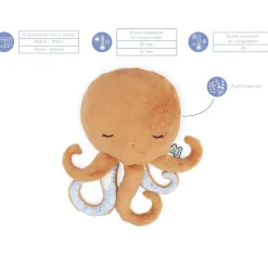 Peluche bouillotte bien-être poulpe Petit calme (28 cm)