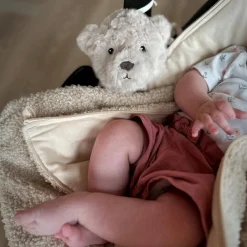 Peluche bruit blanc à suspendre Lou beige (8 cm)