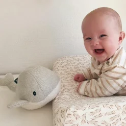 Peluche bruit blanc baleine Moby grise (21 cm) - Reconditionné