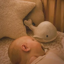 Peluche bruit blanc baleine Moby grise (21 cm) - Reconditionné