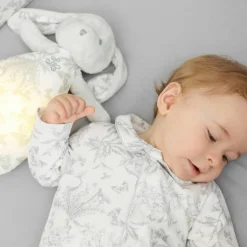 Peluche bruit blanc lapin Toile de Jouy gris