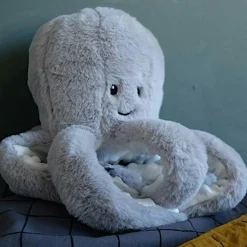 Peluche bruit blanc Olly la pieuvre grise