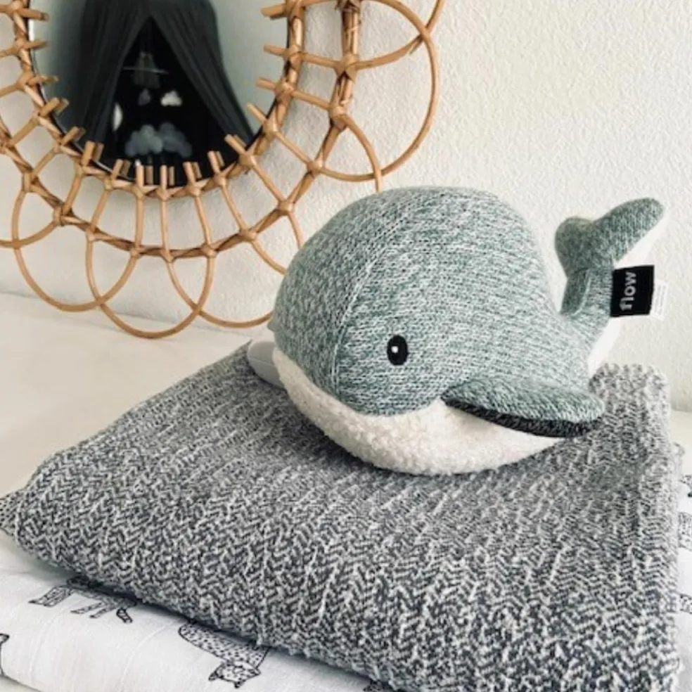 Peluche bruit blanc rechargeable baleine Moby vert