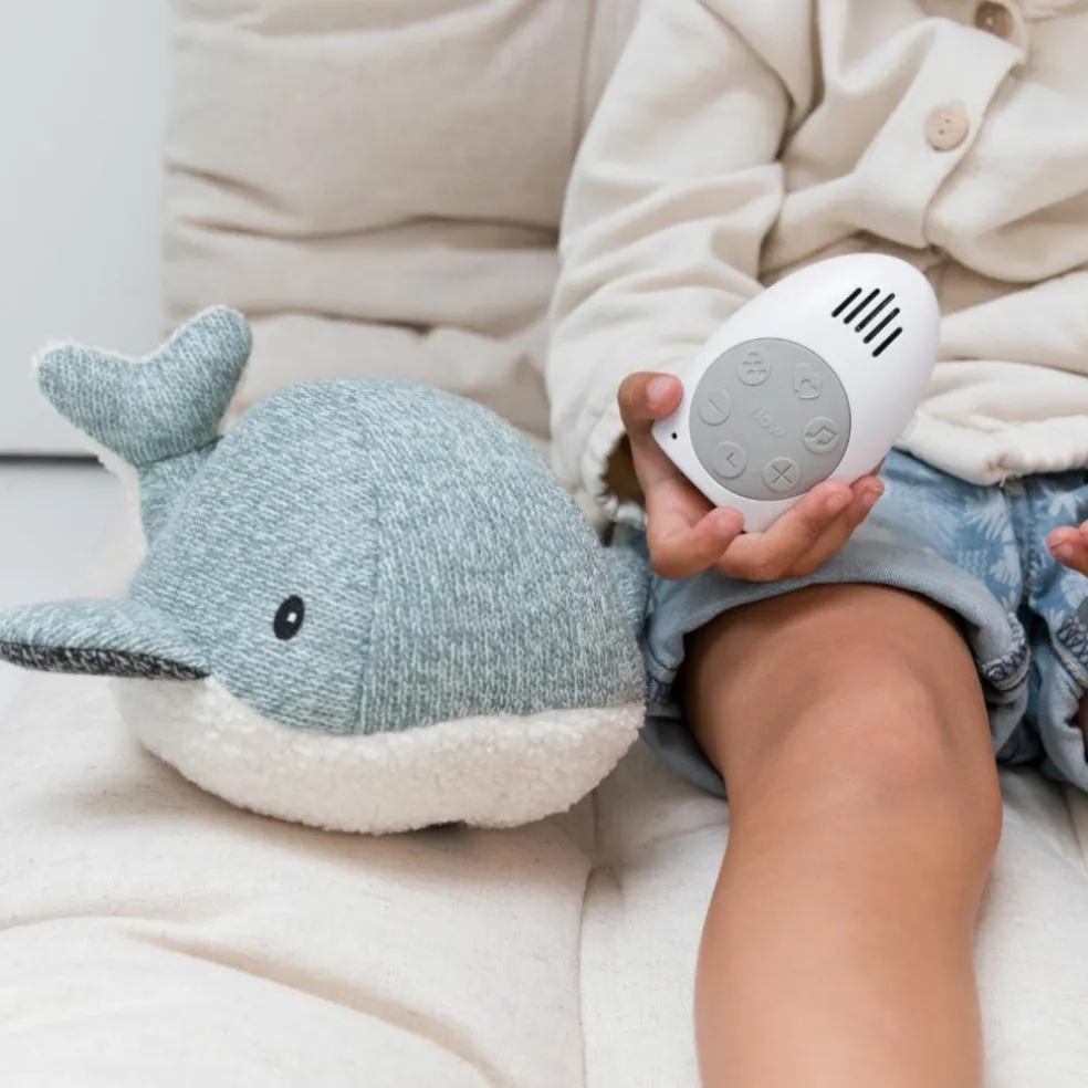 Peluche bruit blanc rechargeable baleine Moby vert