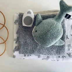 Peluche bruit blanc rechargeable baleine Moby vert